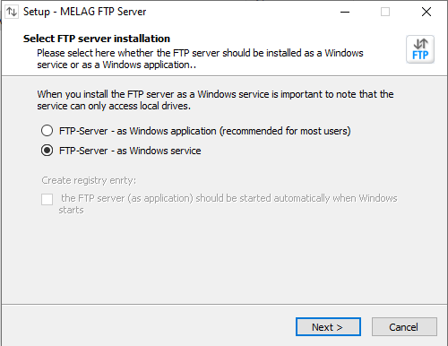 FTP Installation UI